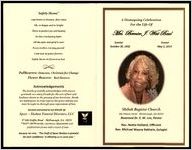A Homegoing Celebration For the Life of Mrs. Bernices J. West Baul, Sunrise October 30, 1932, Sunset May 2, 2019, Shiloh Baptist Church, 262 Macon Street, McDonough, GA 30253, Reverend Dr. E. W. Lee, Pastor, Rev. Nettie Holland, Officiant, Rev. Michael Wayne Baldwin, Eulogist
