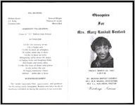 Obsequies for Mrs. Mary Randall Benford, Friday, March 20, 1981 4:00 P.M., Mt. Moriah Baptist Church, Rev. W. R. Wilkes, Officiating , Rev. C.L. Hollimon, Pastor, " Hutchins Services"