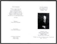 Ralph Binion, Born: October 30, 1929 Celebrated life through December 1, 2000, December 6, 2000, Indian Creek Baptist Church, 2101 Monticello Hwy, GA-83, Madison, Georgia, Reverend Nathaniel Dunn, pastor, II Tim. 4:7