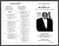 In Loving Memory of RC Chinn Jr., April 15, 1935 - September 22, 2014, 11:00 am Monday, September 29, 2014, South Fairburn Kingdom Hall of Jehovah's Witnesses, Arrangements by Murray Bros Funeral Home