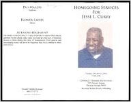 Homegoing Services for Jesse L. Curry, Tuesday, October 13, 2015, 11:00 A.M., Donald Trimble Mortuary, 1876 Second Avenue, Decatur, Georgia 30032, Reverend Robert Welch, Officiating