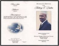 Homegoing Services for Anthony C. Dalton, Saturday, December 6, 2014, 11:00 A.M., Donald Trimble Mortuary Chapel, 1876 Second Avenue, Decatur, Georgia, Reverend Michael A. Smith, Officiating