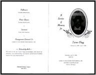A Service of Memory for Turner Flagg, February 22, 1906 - July 5, 1986, Saturday, July 12, 1986, 2:00 P.M., James H. Cole Home for Funerals, Inc., 2624 West Grand Boulevard, Detroit, Michigan