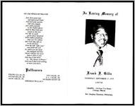 In Loving Memory of Frank F. Gillie, Thursday, September 27, 1979, 6:00 P.M., Chapel - 318 East 71st Street, Chicago, Illinois, Rev. Stephen Thurston, Officiating