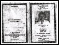 Funeral Service for The Late Helen K. Gordon, Tuesday, March 12, 1996 2:00 P.M., Church of Christ 1825 Mercy Drive, Orlando, Florida, Bro. James Murrell, Sr., Officiating, Interment: Washington park Cemetary, Orlando, Florida, Mitchell's Funeral Home, Directors 501 Fairvilla Road *Orlando, Florida