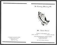 In Loving Memory of Mr. Elven Green, Tuesday, December 9, 1980, Wake: 7:00 P.M., Funeral: 8:00 P.M., New Hope Missionary Baptist Church, 647 West Division Street, Chicago, Illinois 60610, Rev. M.W. Jackson, Officiating