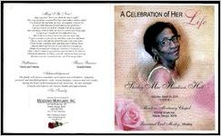 A Celebration of Her Life, Shirley Mae Hardison Hall, Saturday, March 29, 2014, 12:00 P.M., Meadows Mortuary Chapel, 419 Flat Shoals Ave. Atlanta, Georgia 30316, Reverend Earl Mosley, Officiating