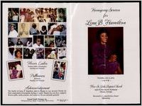 Homegoing Services for Lena B. Hamilton, Thursday, July 2, 2015, 1:00 P.M., New St. John Baptist Church, 1536 Hardee Street, Northeast, Atlanta, Georgia, Reverend J.L. Henderson, Pastor, Officiating
