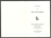 Obsequies for Mrs. Amanda J. Johnson, Sunday, September 30, 1979, 12:30 P.M., Mt. Sinai Baptist Church, Atlanta, Georgia, Rev. Homer Smith, Officiating, Interment: Sawdust Cemetery, Siloam, Georgia