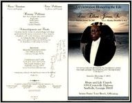 A Celebration Honoring the Life of Levi Elbert Jones, Sr., Sunrise: Saturday, January 18, 1947, Sunset: Monday, December 2, 2013, "For I am now ready to be offered and the time of my departure is at hand. I have fought a good fight. I have finished my course, I have kept the faith.", II Timothy 4:5-7, Saturday, December 7, 2013, 11:00 a.m., Hope and Life Church, 3594 Centerville Highway, Snellville, Georgia 30039, Senior Pastor Tony Brock, Officiating