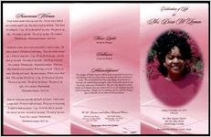 Celebration of Life for Mrs. Dixie W. Lemon, Friday, December 19, 2014, 1:00 p.m., Mt. Olive Baptist Church, 469 Mt. Olive Road, Stockbridge, Georgia, Reverend Dr. Terrance Gattis, Pastor