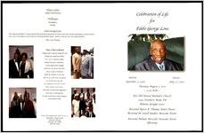 Celebration of Life for Eddie George Lowe, Sunrise September 5, 1930, Sunset July 27, 2015, Monday, August 3, 2015, 11:00 A.M., Ben Hill United Methodist Church, 2099 Fairburn Road, SW, Atlanta, Georgia 30331, Reverend Byron E. Thomas, Senior Pastor, Reverend M. Lavell Sanders, Associate Pastor, Reverend Belinda McCastle, Associate Pastor, Officiating
