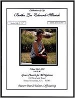Celebration of Life Bertha Lee Edwards Mariah, Sunrise: July 10, 1947, Sunset: Jne 23, 2015, Friday, July 3, 2015, 2:00 P.M., Grace Church for All Nations, 650 Rowland Road, Stone Mountain, GA 30083, Pastor David Balzer, Officiating