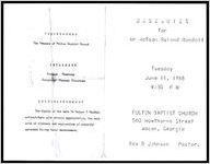 Obsequies for Mr. Watson Roland Randall, Tuesday, June 11, 1968, 4:30 PM, Fulton Baptist Church, 560 Hawthorne Street, Macon, Georgia, Rev. B. Johnson, Pastor