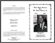 Home Going Services For Mr. Frank Samuel, Sr., 1911-1987, Monday, March 23, 1987, Four 0' clock P.M., Friendship Baptist Church, Darlington, South Carolina, The Reverend James W. Kelly, Pastor