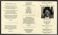 Homegoing Celebration for Mrs. Louisa Glanton Sanders, Sunrise-February 11, 1918, Sunset-January 16, 1999, 2 Timoth 4:7, Wednesday, January 20, 1999, 3:00 p.m., Springfield Baptist Church, Hogansville, Georgia, Rev. J.A. McGuire, Pastor, Officiating Minister