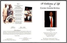 A Celebration of Life for Cicero Lester Suttle, Monday, June 29, 2015, 11:00 A.M., Ben Hill United Methodist Church 2099 Fairburn Road SW, Atlanta, GA 30331, Rev. Byron E. Thomas, Senior Pastor, Rev. Lavell Sanders, Associate Pastor, Officiating