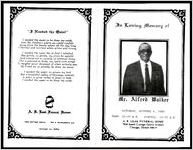 In Loving Memory of Mr. Alfred Walker, Saturday, october 4, 1980, Wake: 10:00 A.M., Funeral: 11:00 A.M., A. R. Leak Funeral Home 7838 South Cottage Grove, Chicago, Illinois 60619