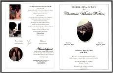 Celebration of Life for Christine Whalin Walker, Sunrise: March 4, 1925 - Sunset: April 11, 2014, Thursday, April 17, 2014, 11:00 A.M., Ben Hill United Methodist Church, 2099 Fairburn Road, SW, Atlanta, GA 30331, Reverend Byron E. Thomas, Senior Pastor, Reverend M. Lavell Sanders, Officiating
