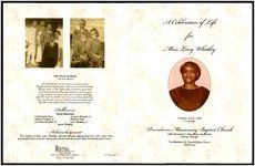 A Celebration of Life for Miss Lucy Whatley, Tuesday, July 21, 2009, 11:00 A.M., Providence Missionary Baptist Church, 2295 Benjamin E. Mays Drive, Southwest, Atlanta, Georgia, The Reverend Dr. Gerald Durley, Pastor, Officiating