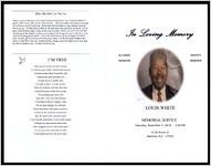 In Loving Memory, Sunrise: 10/30/1928 - Sunset: 10/28/2018, Louis White, Memorial Service, Saturday, November 3, 2018, 2:00 PM, 3130 Annie Ct., Edenton, N.C. 27932