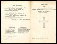 Funeral Rites for Mrs. Blanche Willis (White), Saturday, March 1, 1969 -- 2:30 P.M., Church of God in Christ, Atlanta, Georgia, Elder: (George Briley) Pastor
