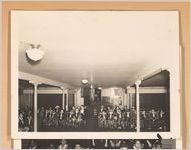 Photograph of Boy Scouts sitting indoors at camp, Georgia