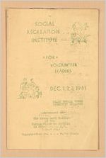 Program for a seminar of the Social Recreation Institute, Atlanta, Georgia, 1941 December 1-3