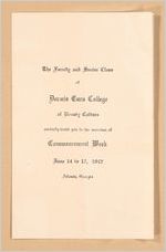 Program for the commencement week ceremonies of Dermis Cura College, Atlanta, Georgia, 1942 June 14-17