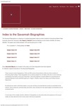 Index to the Savannah Biographies