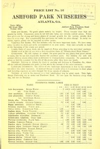 Price list. No. 16 / Ashford Park Nurseries.