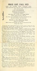 Price list of bulbs and southern pot-grown 2-year-old roses, from four-inch pots for fall and winter planting : Fall 1925 / grown and for sale by J.E. Jackson ; Piedmont Green-Houses.