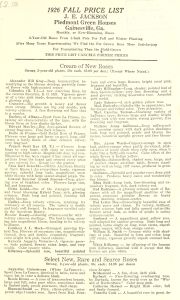 1926 fall price list / J.E. Jackson ; Piedmont Green Houses.