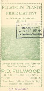 Fulwood's plants : price list 1927 / P.D. Fulwood.
