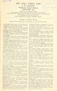 1927 fall price list / J.E. Jackson ; Piedmont Green Houses.