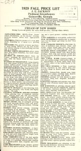 1929 fall price list / J.E. Jackson ; Piedmont Greenhouses.
