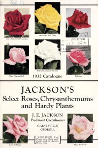 Jackson's select roses, chrysanthemums and hardy plants : 1932 catalogue / J.E. Jackson ; Piedmont Greenhouses.