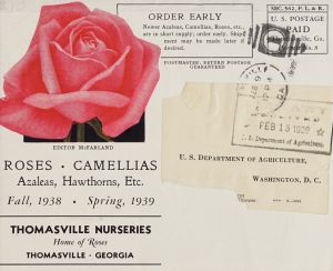Roses, camellias, azaleas, hawthorns, etc. : fall 1938 - spring 1939 / Thomasville Nurseries, "home of roses".