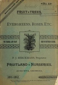 Fruit trees, evergreens, roses, etc. for Florida and coast belt of southern states