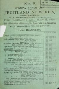 Special trade list of the Fruitland Nurseries for February and March, 1894