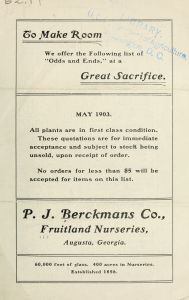 To make room we offer the following list of "odds and ends," at a great sacrifice : May 1903