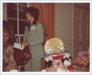 Photograph of preparations for a puppet show at the Athens Regional Library, Athens, Georgia, circa 1975