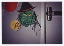 Photograph of the grand prize-winning mask from the library Halloween party, Athens, Georgia, 1995 October 31