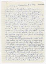 Announcement documenting history of Madison County Library, Athens, Georiga, 1964 April 28