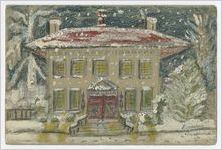 Painting and greeting card of Athens Regional Library, Athens, Georgia