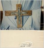 "Cross of Wood" 34x37 1/2 Copper Sculpture Affixed to Wood