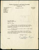 Letter from Arthur Raper to John Hope, November 28, 1933