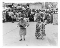 Street Performers in Front of a Crowd, circa 1972