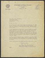 Correspondence Between Gay B. Shepperson and Ida B. Hill, January 12, 1929