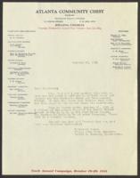 Correspondence Between Mrs. John Hope, Walter R. Chivers, and Atlanta Community Chest, October 17, 1931